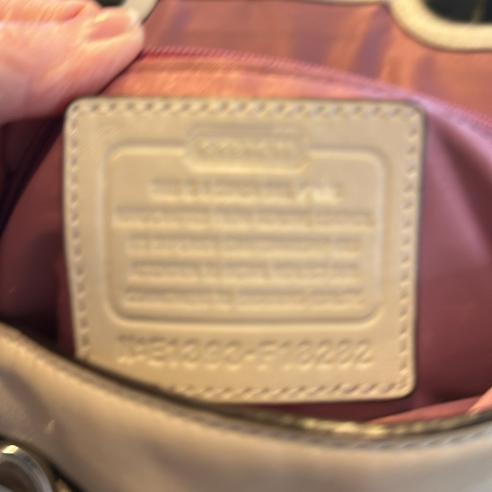 Vintage Coach Slouchy Cream Leather Detailed Bag Y2K Retro 80’s - Picture 11 of 11